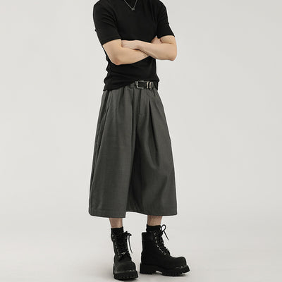 Pantalones Cortos de Vestir con Pliegues y Caída Ancha para Hombre - Image 2