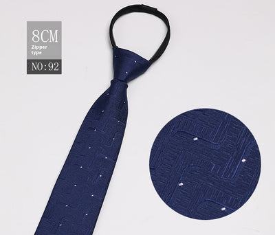 Corbata Negra Rayada Azul con Cierre Rápido - Corbata Ejecutiva Lazy Zip - Image 93