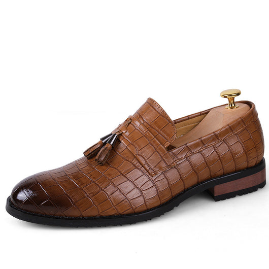 Zapatos de Cuero Estilo Coreano con Punta y Borla para Hombre - Image 6