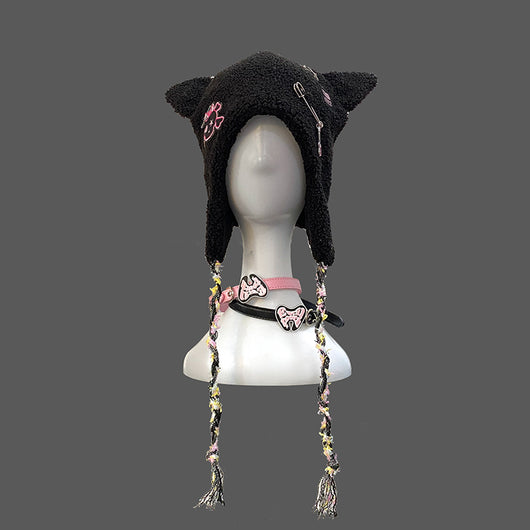 Gorro Punk de Terciopelo con Orejas de Gato 3D - Image 8