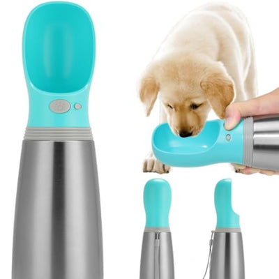 Botella de Agua Portátil para Perros 700ml Acero Inoxidable a Prueba de Fugas - Image 10