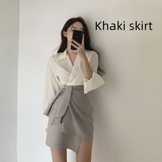 Conjunto de Dos Piezas: Blusa y Falda Talle Alto Evasé Reductora - Image 16