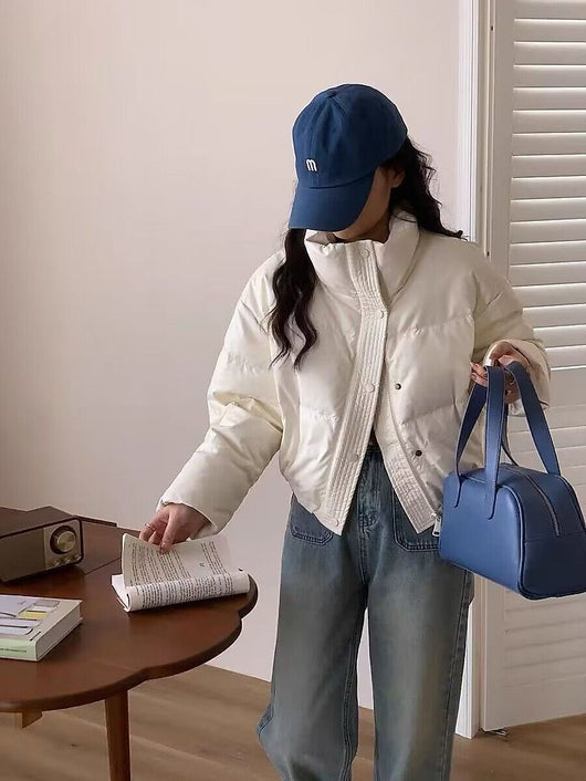 Chaqueta Acolchada de Cuero PU sin Lavado - Abrigo Corto Grueso para Mujer - Image 19