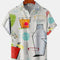 Camisa Manga Corta Hombre Estampado 3D Digital Rayas Multicolor