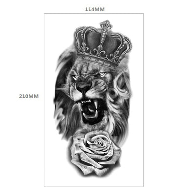 Tatuaje Temporal Transferible - Patrón Animal Tigre y León Media Manga - Image 64