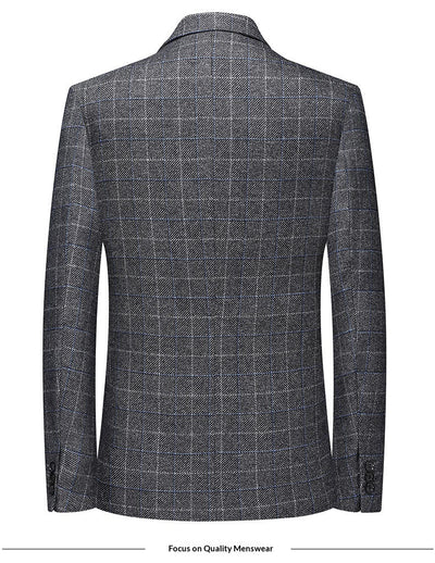 Blazer Cuadros Casual Elegante de Solapa Simple - Image 12