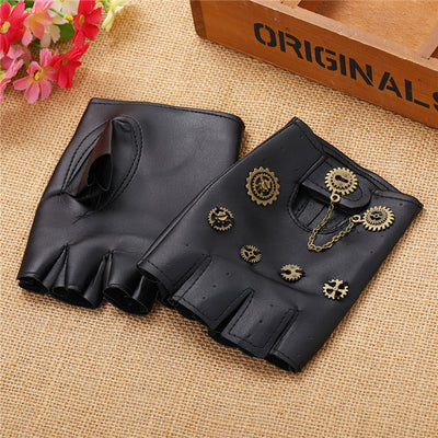 Guantes Steampunk Retro con Cadena de Engranajes - Image 8