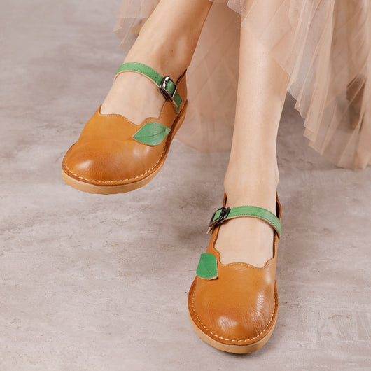 Zapatos Retro para Mujer con Punta Redonda y Boca Baja - Primavera y Verano - Image 4