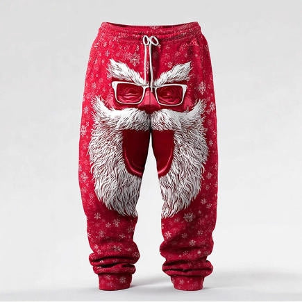Pantalones de Chándal Casuales con Estampado y Cordón Ajustable para Hombre