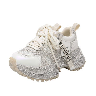 Tenis Deportivos Brillantes con Lentejuelas, Diseño Plateado y Rojo con Cristales - Image 17