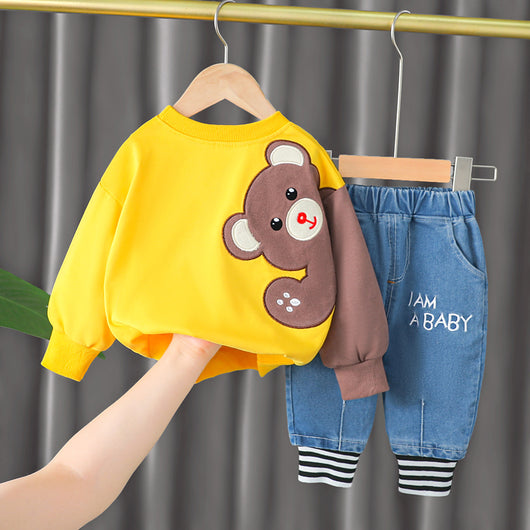 Conjunto de Suéter Infantil Estampado de Manga Larga - Image 17