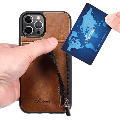 Funda Protectora para Celular con Compartimento de Tarjetas y Cierre