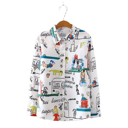 Playera Estampada con Doodles de Caricaturas - Image 5