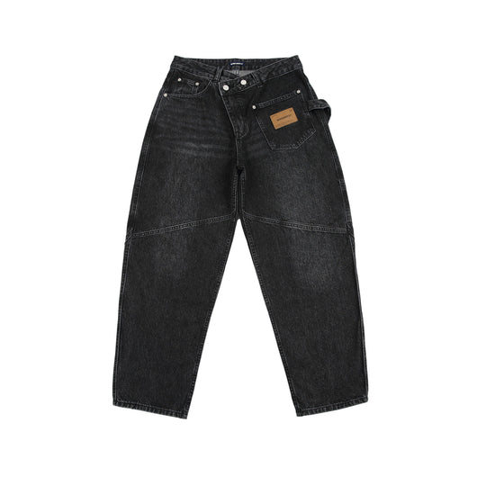Pantalones Cargo Vaqueros Retro Lavado Pesado con Diseño de Bolsillos Oblicuos - Image 2