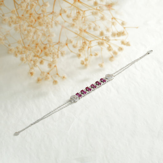 Pulsera de Plata Esterlina S925 con Granate Púrpura y Circones para Mujer - Image 4