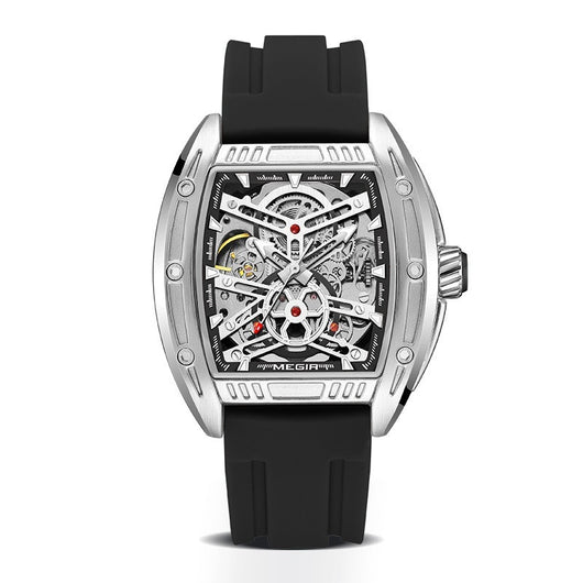 Reloj Mecánico Estilo Barril de Vino con Correa de Silicona - Image 7