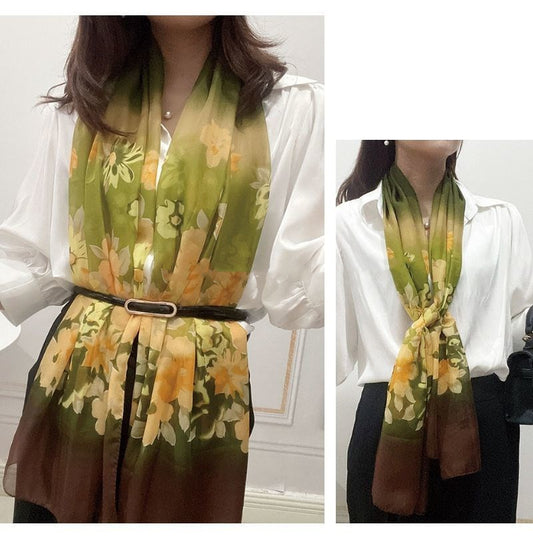 Pañoleta Estampada Primavera Otoño en Chifón Ligero