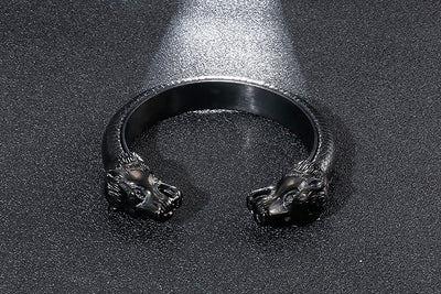 Pulsera de Acero Inoxidable Estilo Punk con Doble León - Image 11