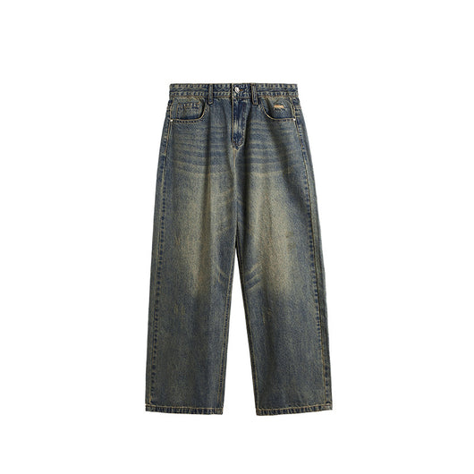 Pantalones Vaqueros Rectos Baggy con Detalles Vintage y Efecto Gastado - Image 6