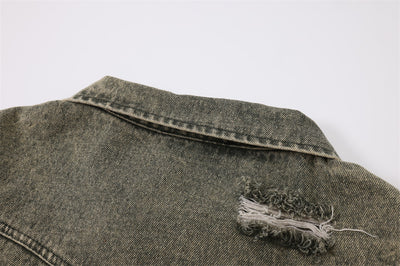 Chaqueta Vaquera Rasgada para Hombre - Estilo Urbano Casual - Image 12