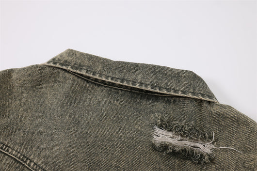 Chaqueta Vaquera Rasgada para Hombre - Estilo Urbano Casual - Image 12