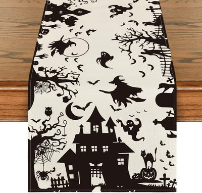 Camino de Mesa de Lino con Diseños de Halloween - Image 27