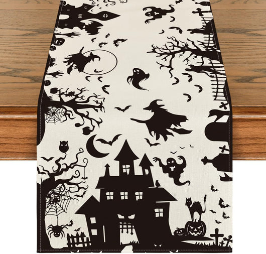 Camino de Mesa de Lino con Diseños de Halloween - Image 27