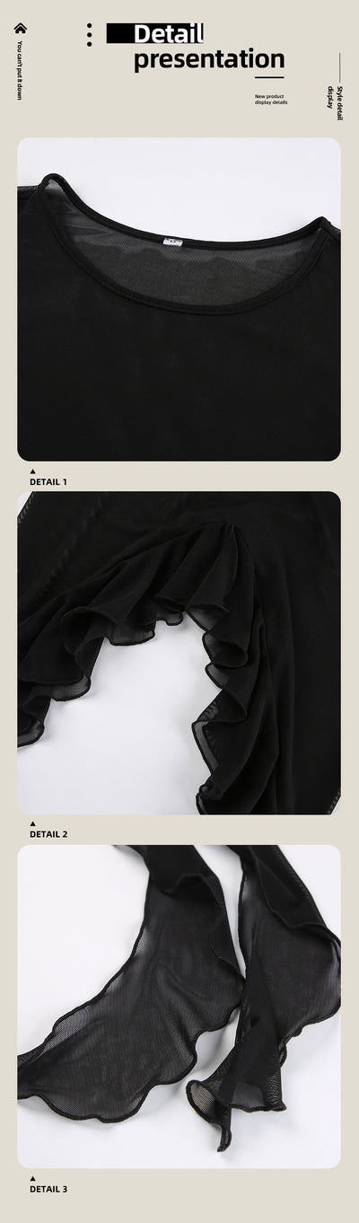 Top Maxi de Tul Negro con Volantes - Image 13
