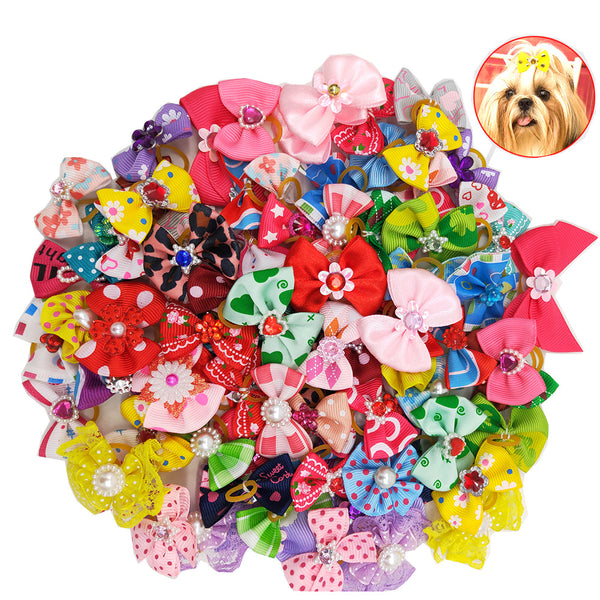 Accesorios Flores para Perros - Bandas Elásticas Decorativas