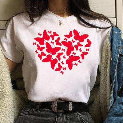 Blusa Estampada Blanca Suelta Casual para Mujer - Image 7