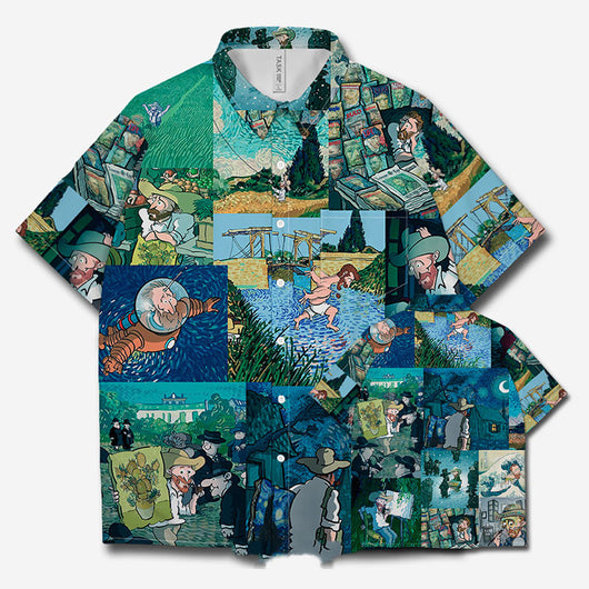 Playera Estampada Cielo Estrellado y Campo de Trigo - Image 3