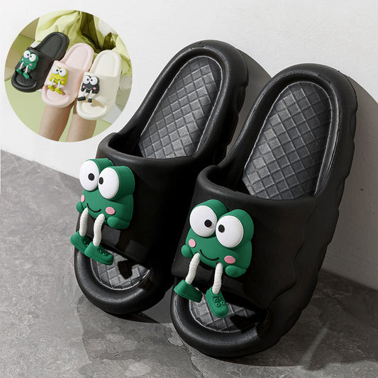 Pantuflas Rana de Dibujos Animados con Suela Suave Antideslizante para Mujer