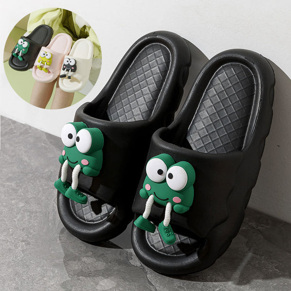 Pantuflas Rana de Dibujos Animados con Suela Suave Antideslizante para Mujer