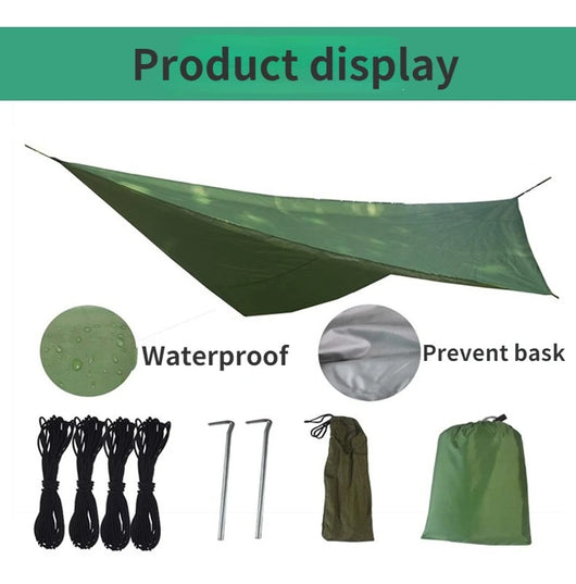 Hamaca de Camping Aérea con Red Antimosquitos y Toldo Impermeable 270×270cm - Image 5