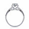 Anel Moissanite Cabeça de Touro Clássico Quatro Garras Ouro Branco 6