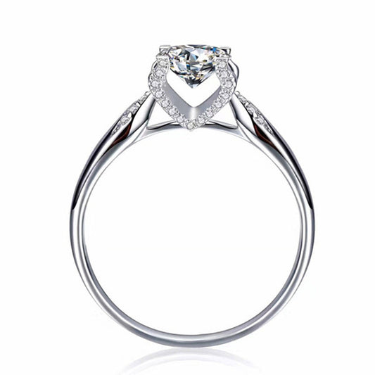 Anillo Cabeza de Toro Moissanita Clásico Cuatro Puntas - Image 2