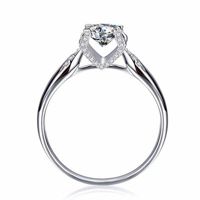 Anillo Cabeza de Toro Moissanita Clásico Cuatro Puntas - Image 2