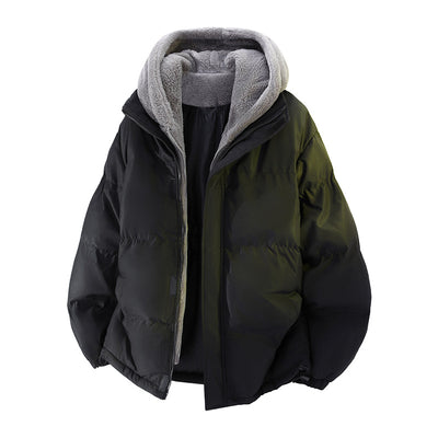 Chaqueta de Invierno Hombre Acolchada Suelta con Diseño Falsa Dos Piezas - Image 7