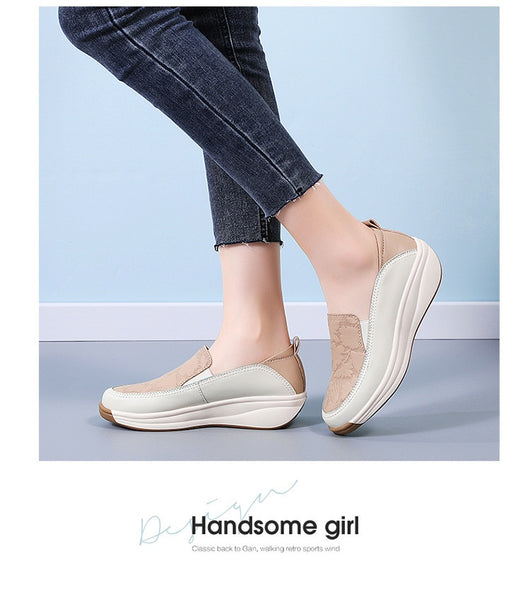 Tenis Blancos Mujer con Suela Gruesa y Cierre Slip-On - Image 9