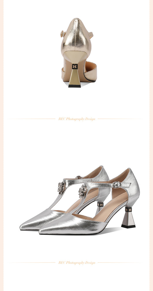 Sandalias de Cuero Genuino Caladas Plateadas para Mujer - Image 13