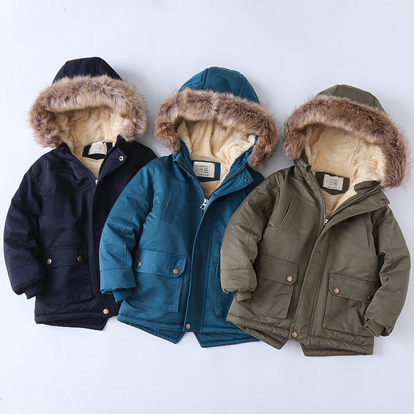 Chaqueta Acolchada Térmica para Niños - Algodón Grueso con Forro Polar