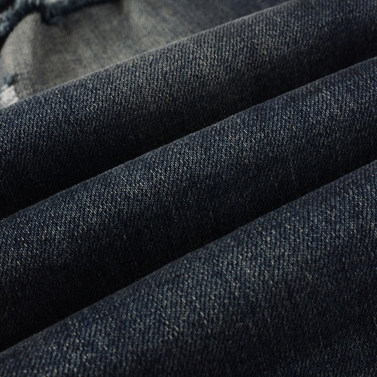Jeans Azules Rotos con Parches de Cuero para Hombre - Estilo Street - Image 12