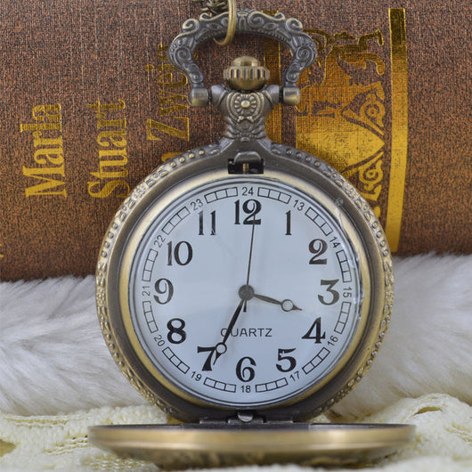 Reloj de Bolsillo Vintage Bronce Constelaciones Zodiacales Cuarzo - Image 3