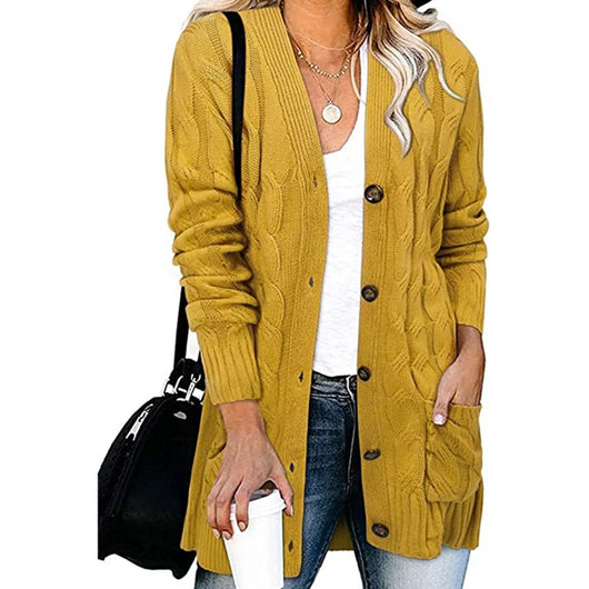 Abrigo Tejido Casual con Botones para Mujer - Otoño e Invierno - Image 33