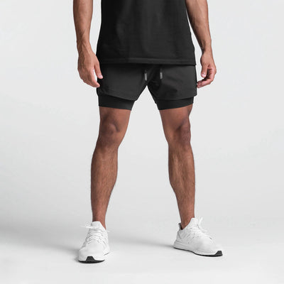 Shorts Deportivos Casual con Doble Capa y Diseño Superpuesto