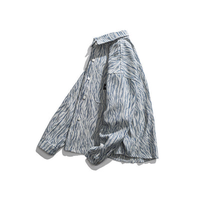 Camisa Casual Hombre con Rayas Irregulares - Image 7