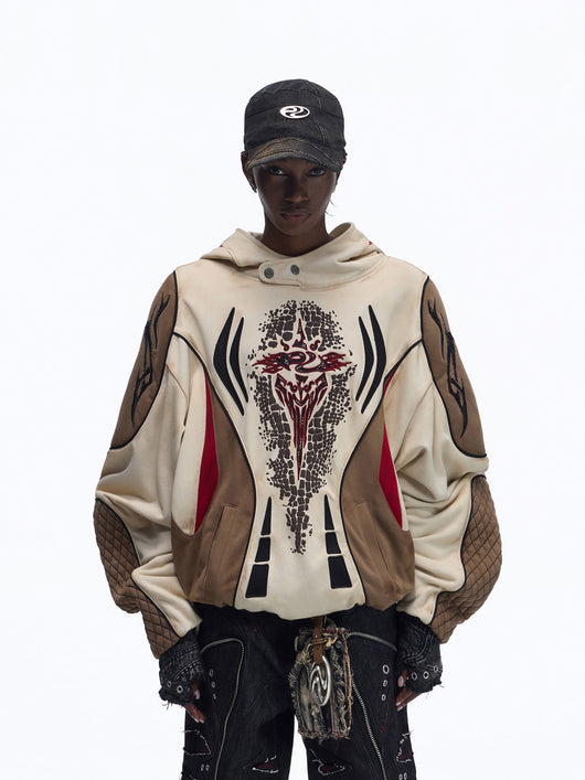 Sudadera con Capucha Racing Elements Bloques de Color con Bordados - Image 9