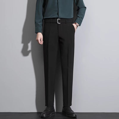 Pantalones Casuales Coreanos Rectos Antirruga de Corte Moderno - Image 3