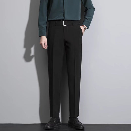 Pantalones Casuales Coreanos Rectos Antirruga de Corte Moderno - Image 3