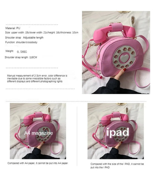 Bolso Bandolera Retro Teléfono para Mujer - Cuero PU Casual y Versátil - Image 7
